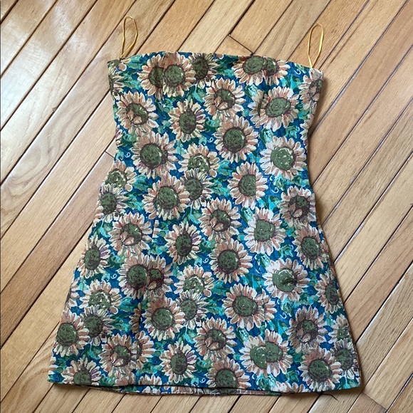 Floral Sunflower Mini Dress - Picture 1 of 6